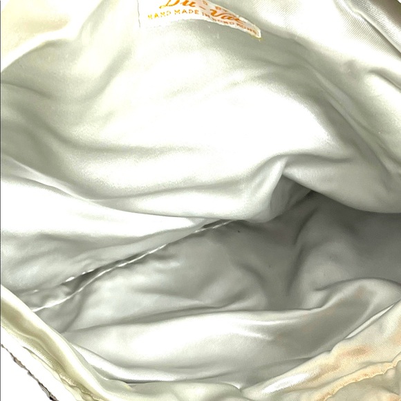 Vintage DU-VAL Stark White metal mesh Chain Mail shoulder bag purse party - Picture 6 of 6